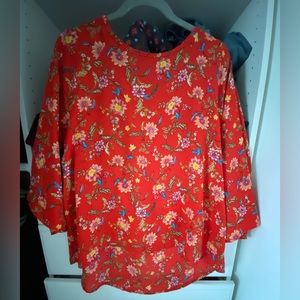 Papermoon red floral blouse